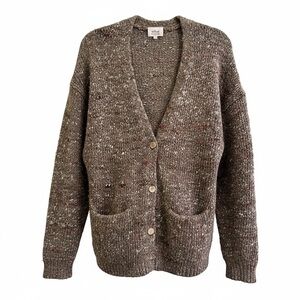 Wilfred Aritzia Wool, Alpaca, Silk Oversized Chunky Cardigan Sweater